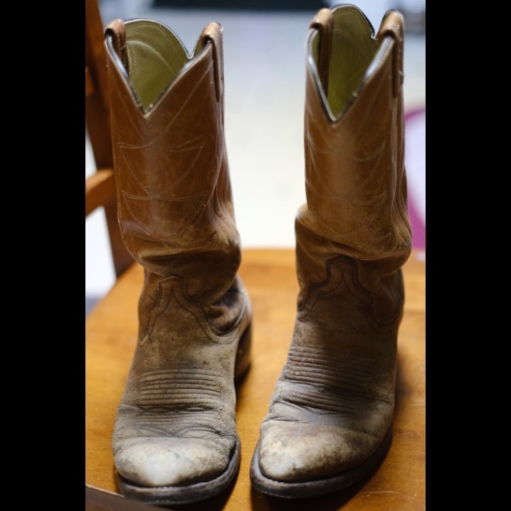 Dan Post Cowboy Western boots, well worn